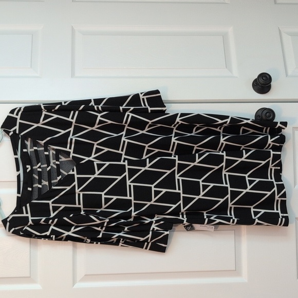 Studio One Geometric Black and White Dress Size 16 NWT - Picture 4 of 9